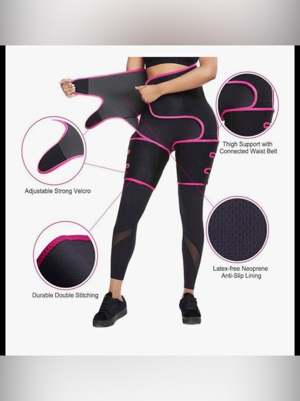 Black & Pink Thigh and Waist Trainer Shaper